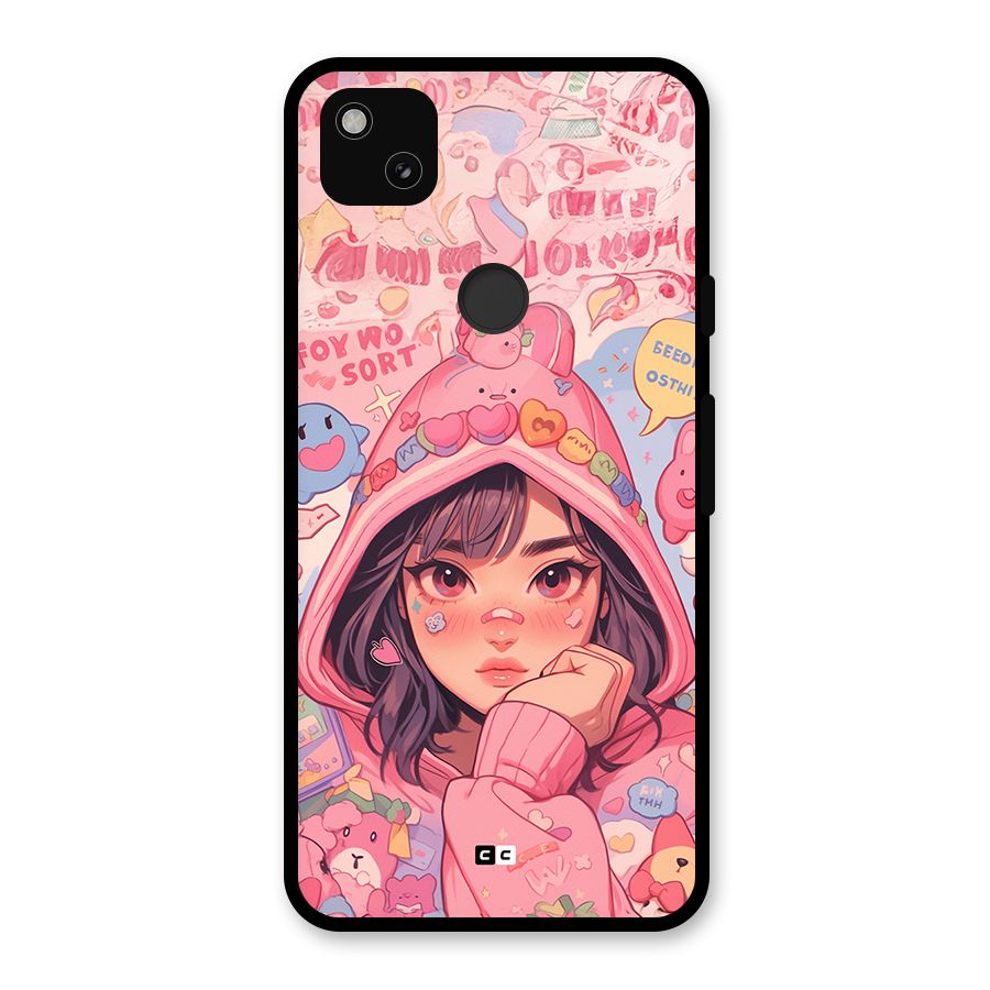 Cute Anime Girl Glass Back Case for Google Pixel 4a