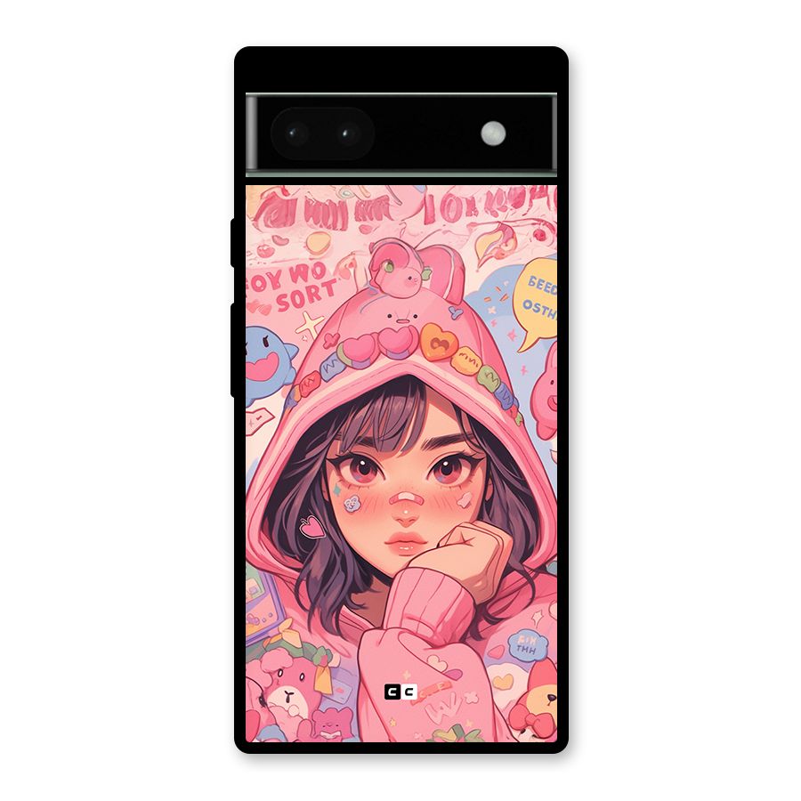 Cute Anime Girl Glass Back Case for Google Pixel 6a