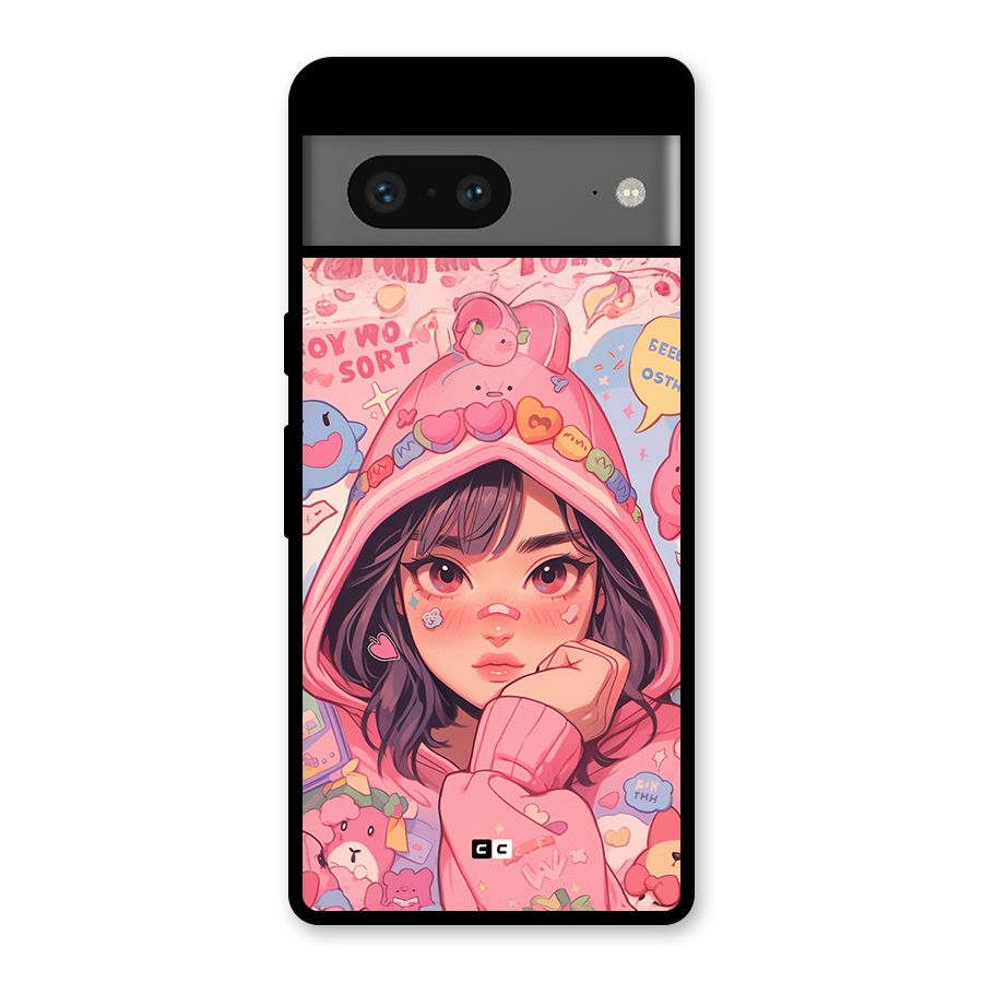 Cute Anime Girl Glass Back Case for Google Pixel 7