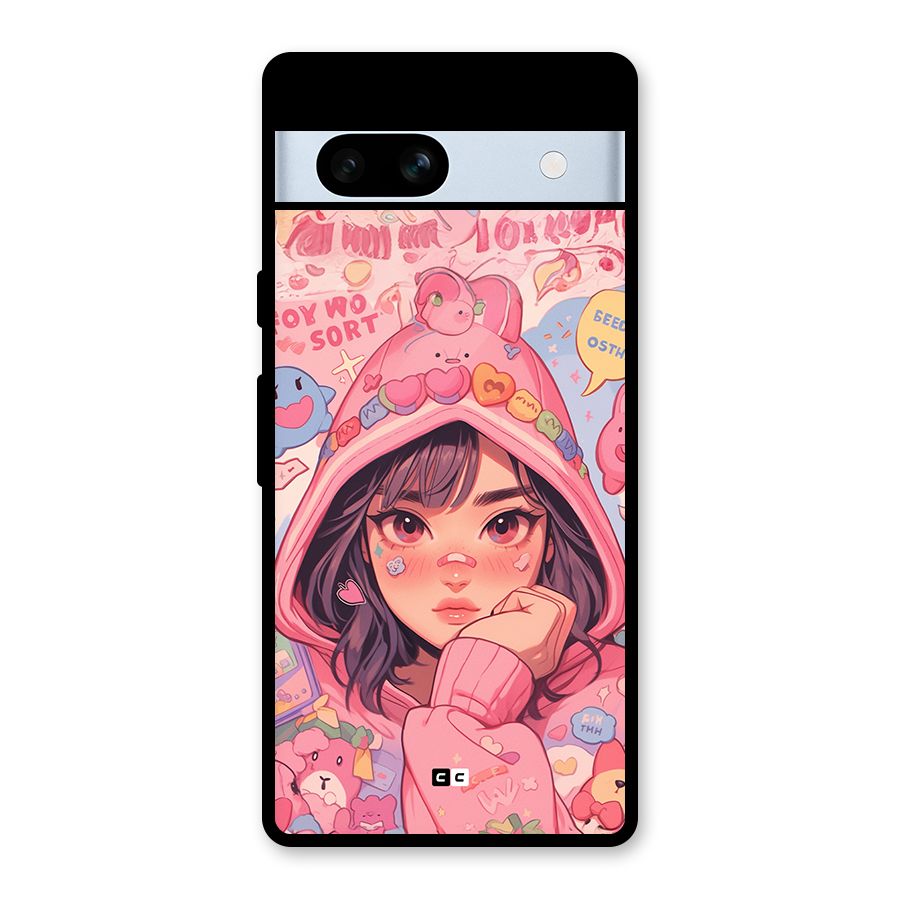 Cute Anime Girl Glass Back Case for Google Pixel 7a