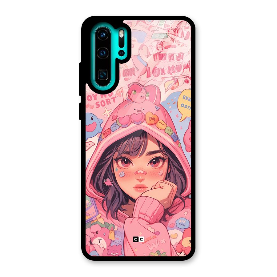 Cute Anime Girl Glass Back Case for Huawei P30 Pro