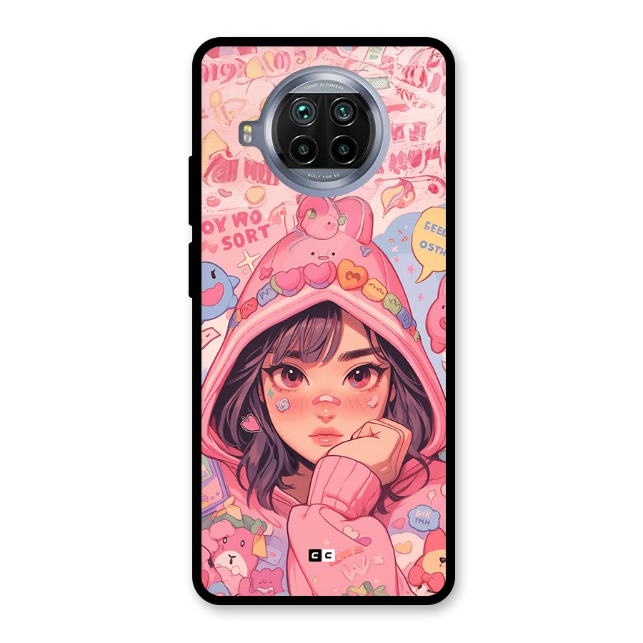 Cute Anime Girl Glass Back Case for Mi 10i