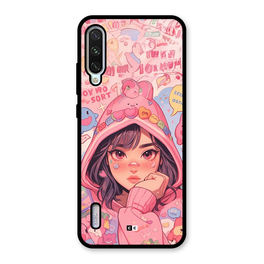 Cute Anime Girl Glass Back Case for Mi A3