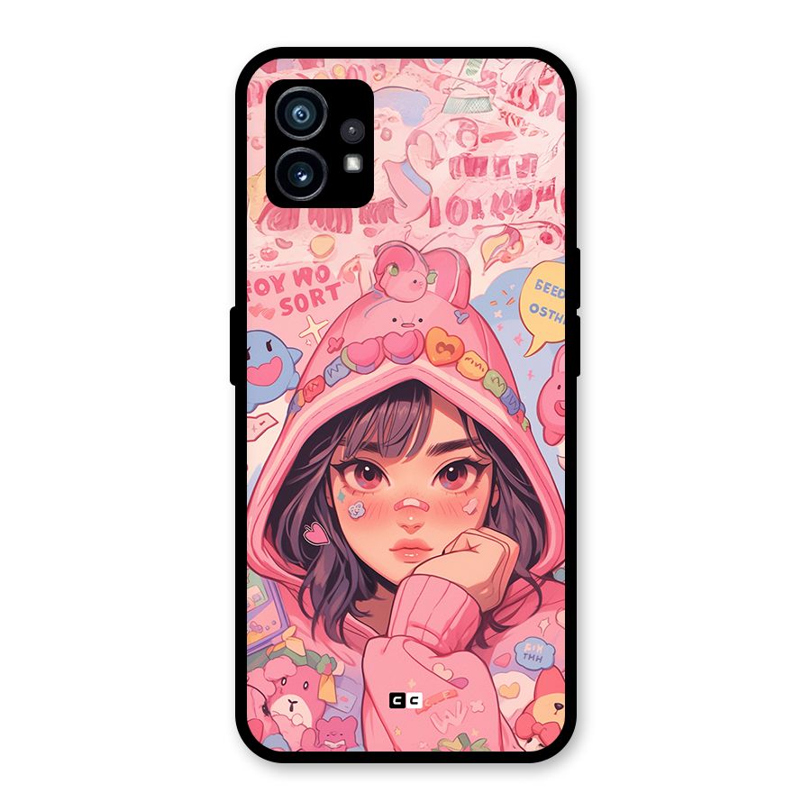 Cute Anime Girl Glass Back Case for Nothing Phone 1