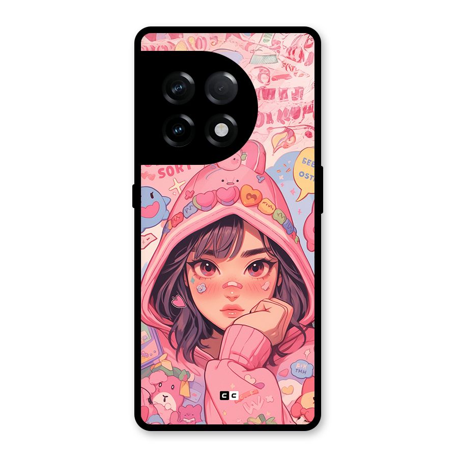 Cute Anime Girl Glass Back Case for OnePlus 11R
