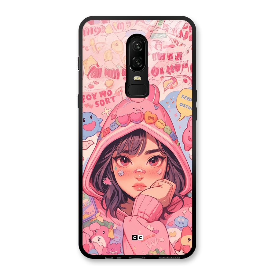 Cute Anime Girl Glass Back Case for OnePlus 6