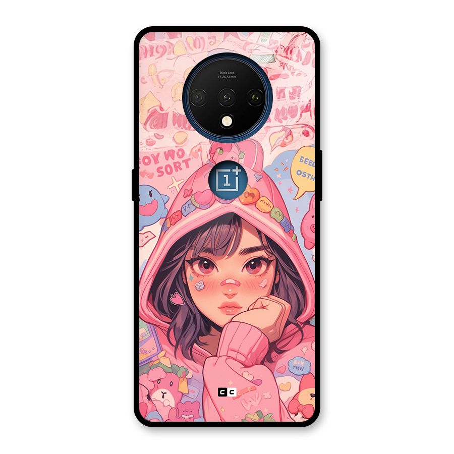 Cute Anime Girl Glass Back Case for OnePlus 7T