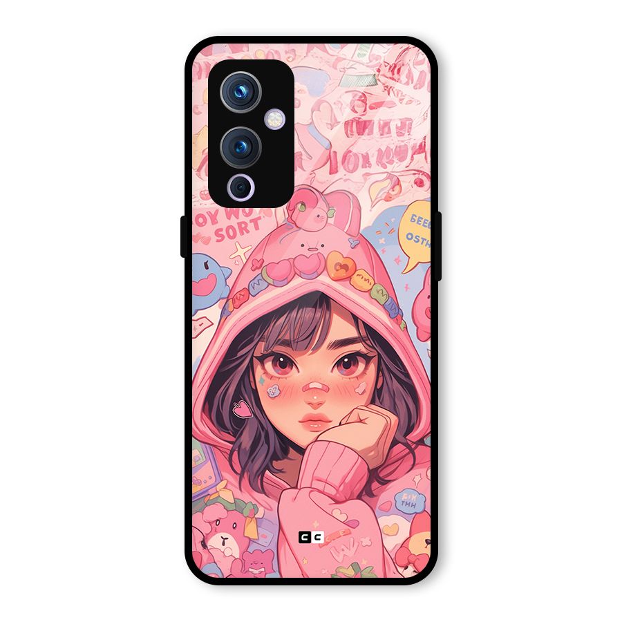 Cute Anime Girl Glass Back Case for OnePlus 9