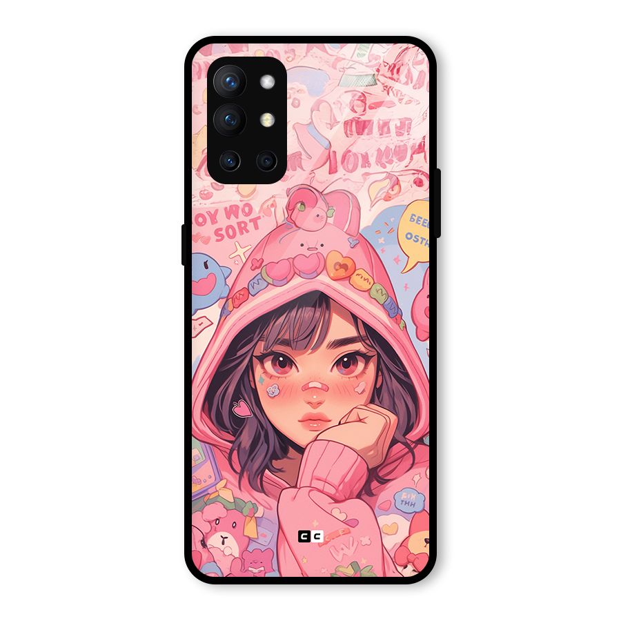 Cute Anime Girl Glass Back Case for OnePlus 9R