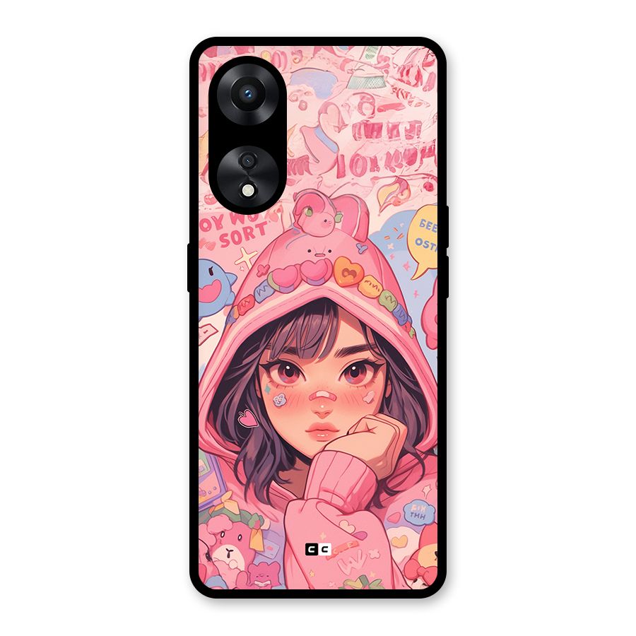 Cute Anime Girl Glass Back Case for Oppo A78