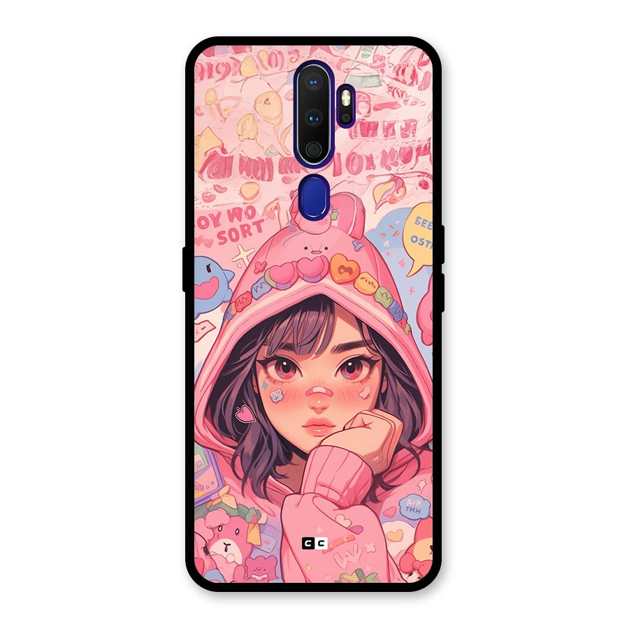 Cute Anime Girl Glass Back Case for Oppo A9 (2020)