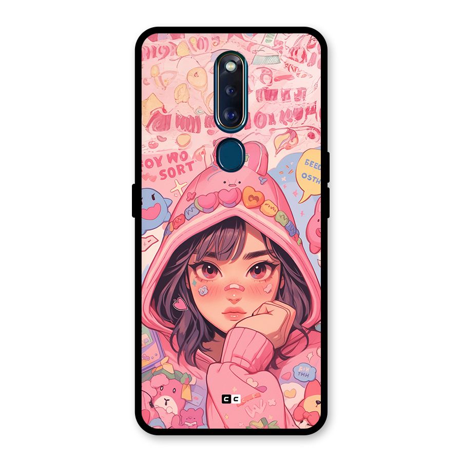 Cute Anime Girl Glass Back Case for Oppo F11 Pro