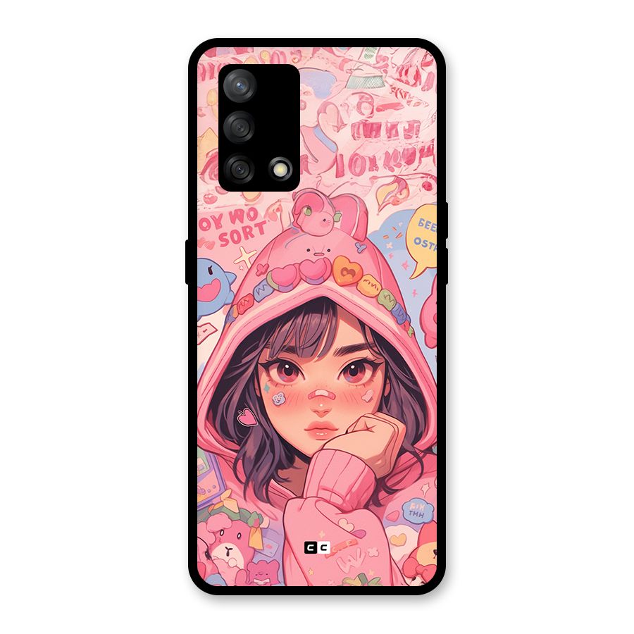 Cute Anime Girl Glass Back Case for Oppo F19s