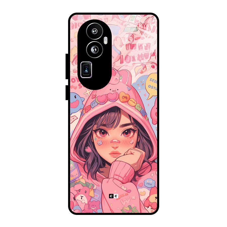 Cute Anime Girl Glass Back Case for Oppo Reno10 Pro Plus