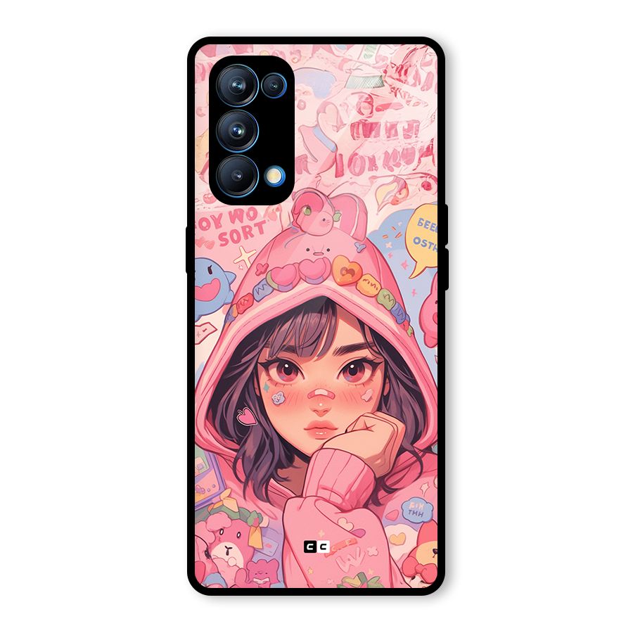 Cute Anime Girl Glass Back Case for Oppo Reno5 Pro 5G