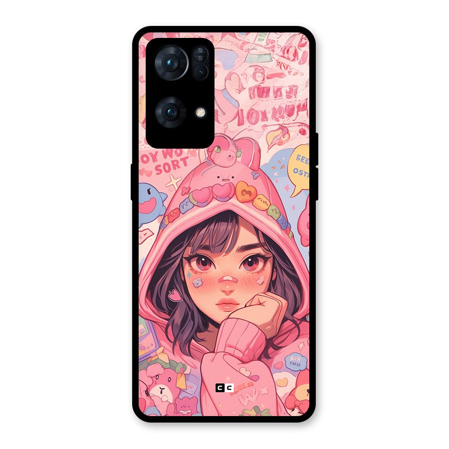 Cute Anime Girl Glass Back Case for Oppo Reno7 Pro 5G