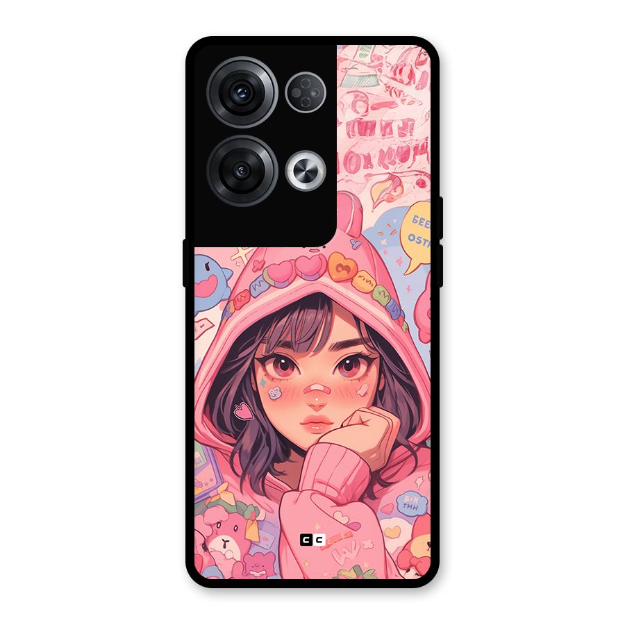 Cute Anime Girl Glass Back Case for Oppo Reno8 Pro 5G