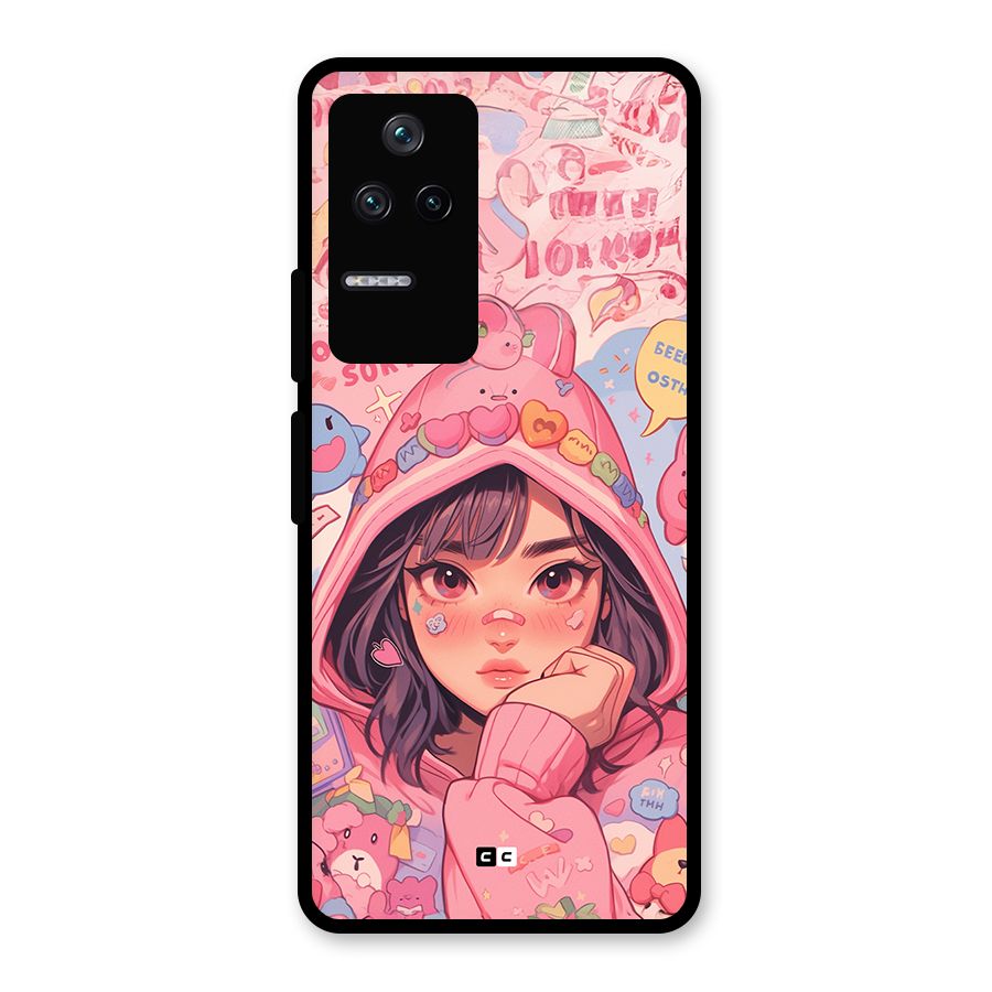 Cute Anime Girl Glass Back Case for Poco F4 5G