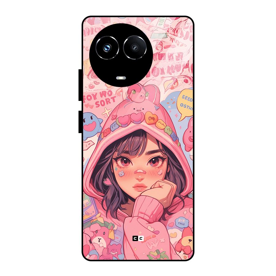Cute Anime Girl Glass Back Case for Realme 11X