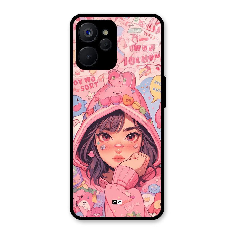 Cute Anime Girl Glass Back Case for Realme 9i 5G