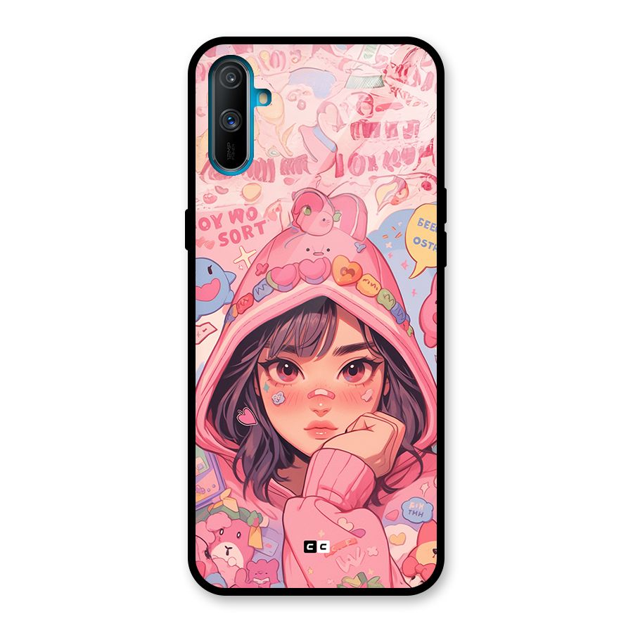 Cute Anime Girl Glass Back Case for Realme C3