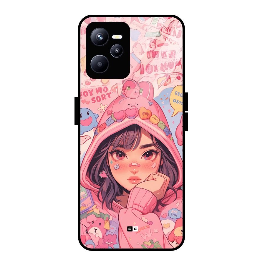 Cute Anime Girl Glass Back Case for Realme C35