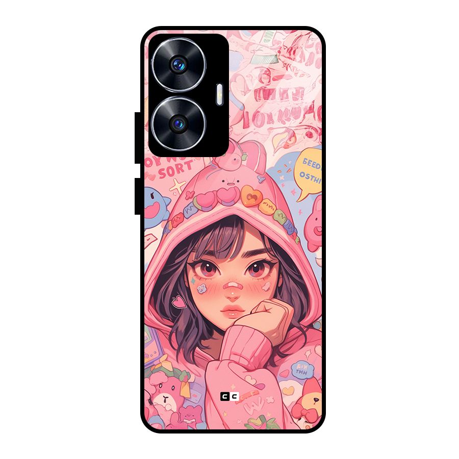 Cute Anime Girl Glass Back Case for Realme Narzo N55