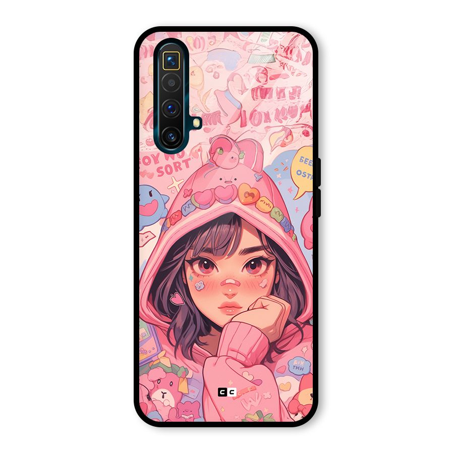 Cute Anime Girl Glass Back Case for Realme X3