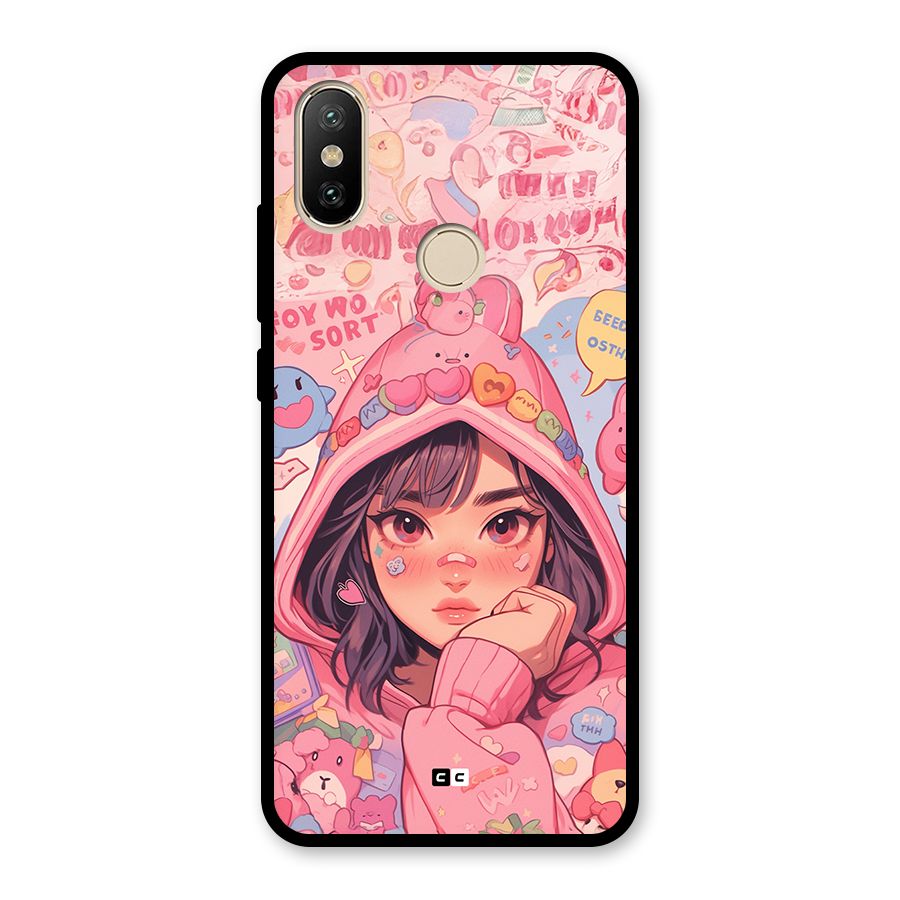 Cute Anime Girl Glass Back Case for Redmi A2