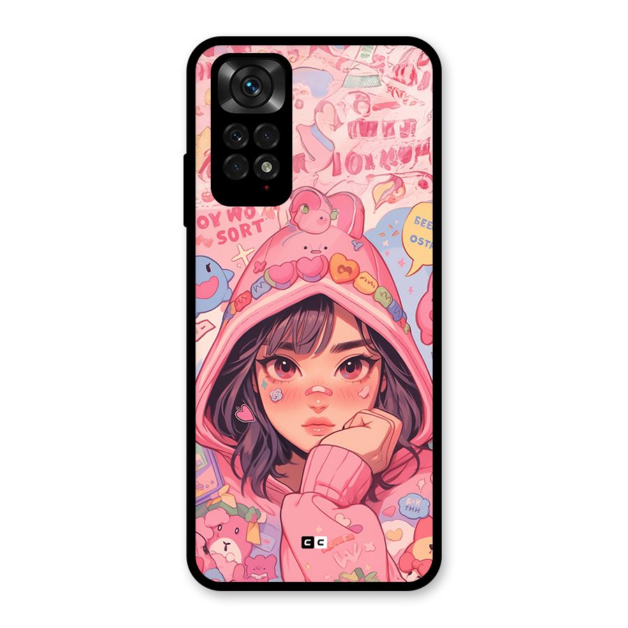 Cute Anime Girl Glass Back Case for Redmi Note 11S