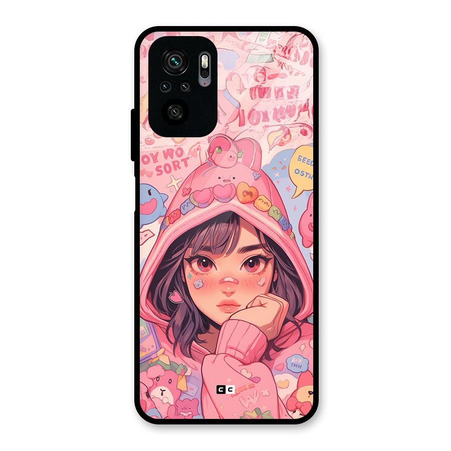 Cute Anime Girl Glass Back Case for Redmi Note 11 SE