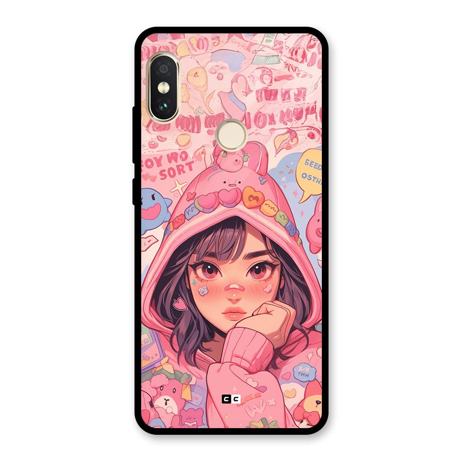 Cute Anime Girl Glass Back Case for Redmi Note 5 Pro