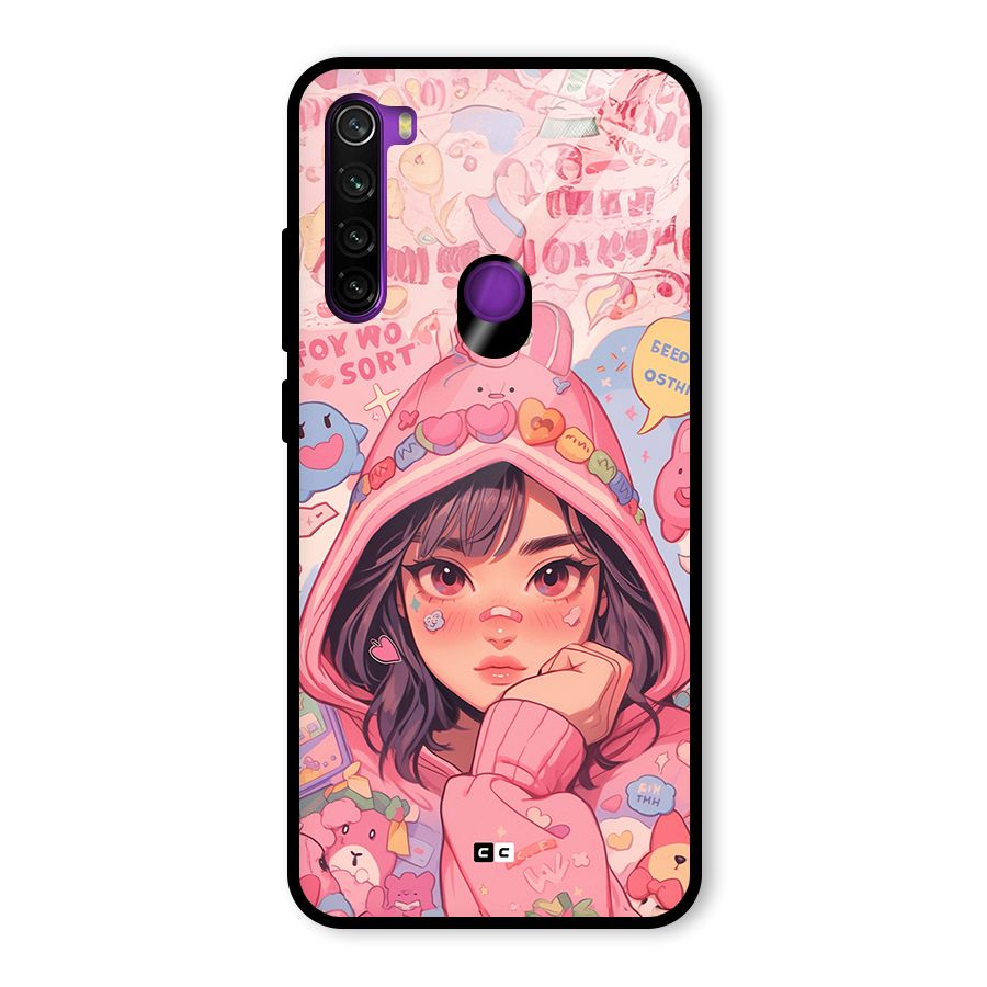Cute Anime Girl Glass Back Case for Redmi Note 8