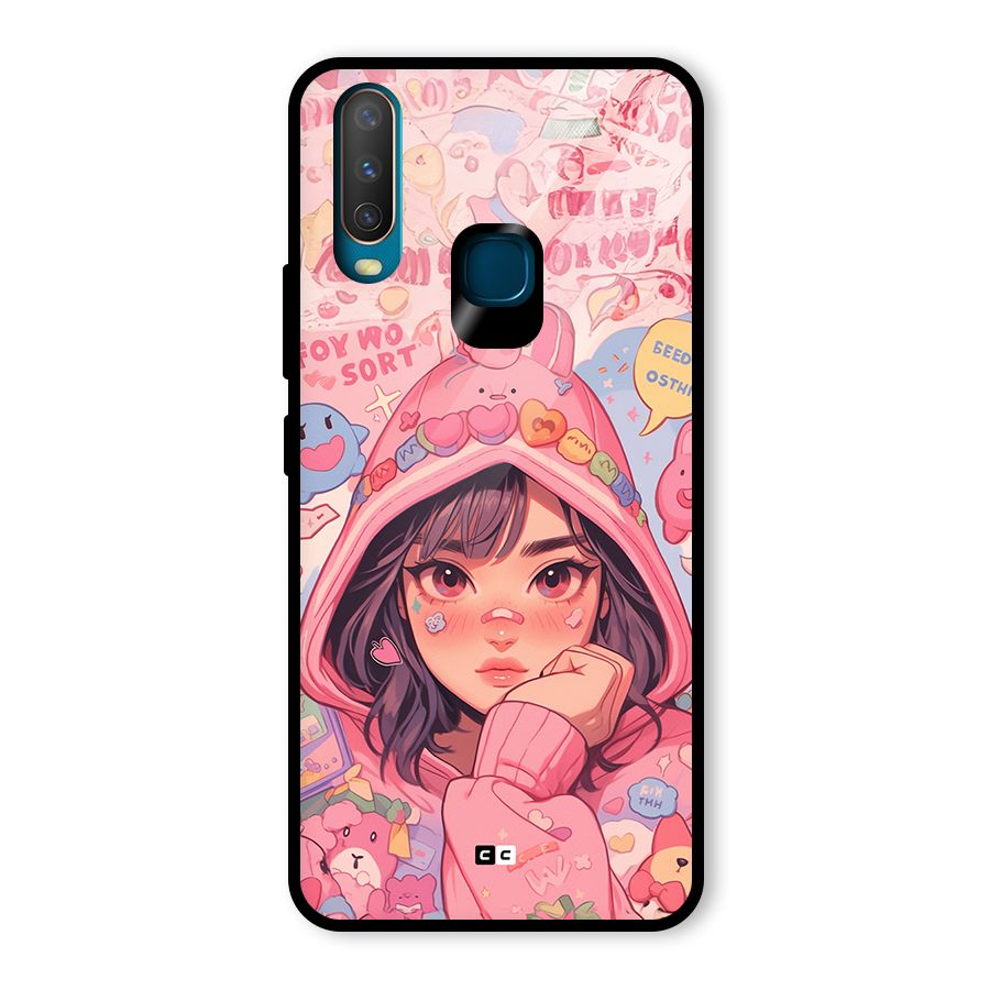 Cute Anime Girl Glass Back Case for Vivo U10