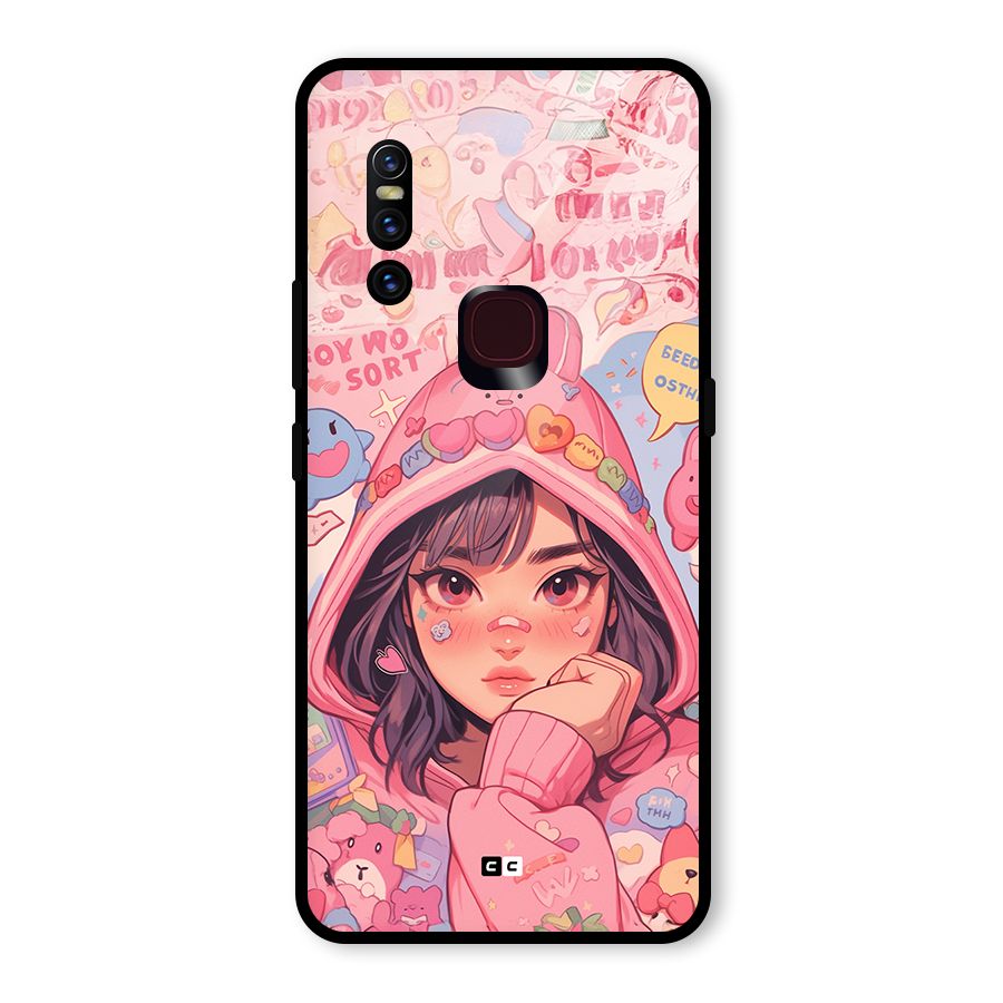 Cute Anime Girl Glass Back Case for Vivo V15