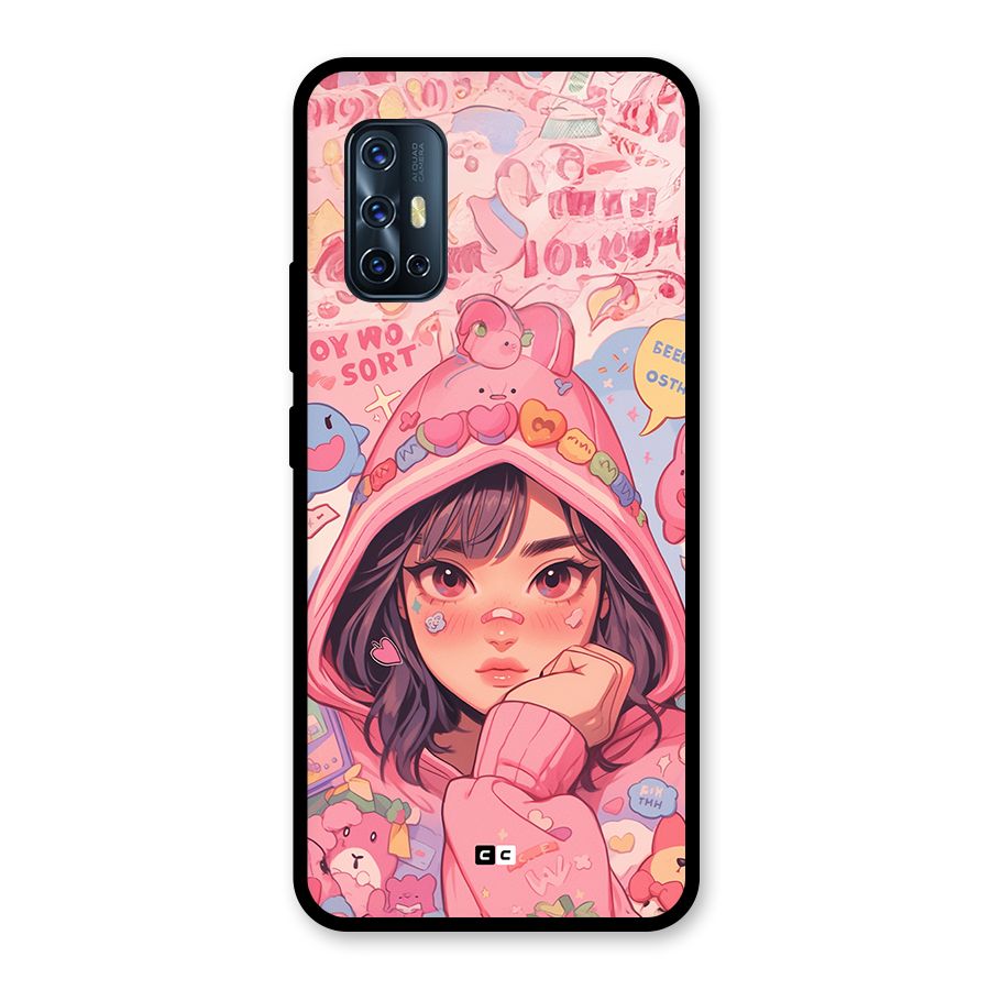 Cute Anime Girl Glass Back Case for Vivo V17