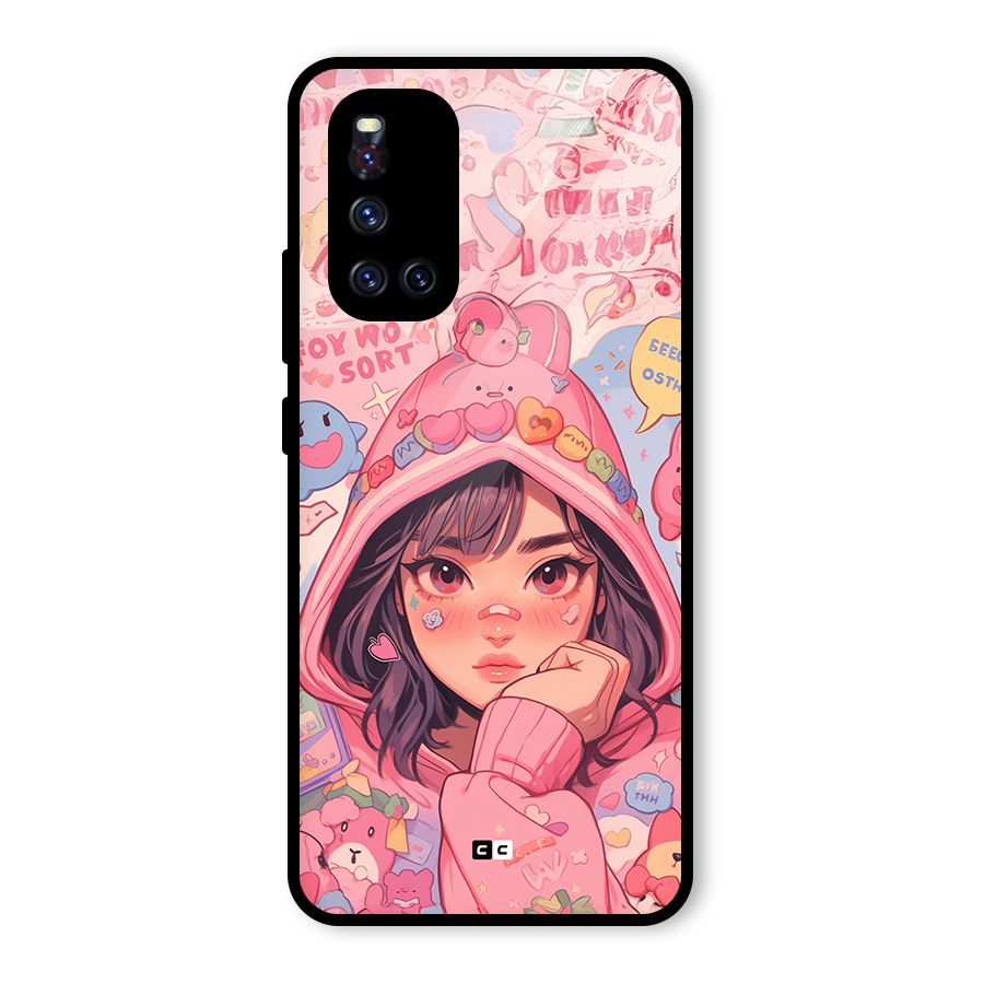 Cute Anime Girl Glass Back Case for Vivo V19