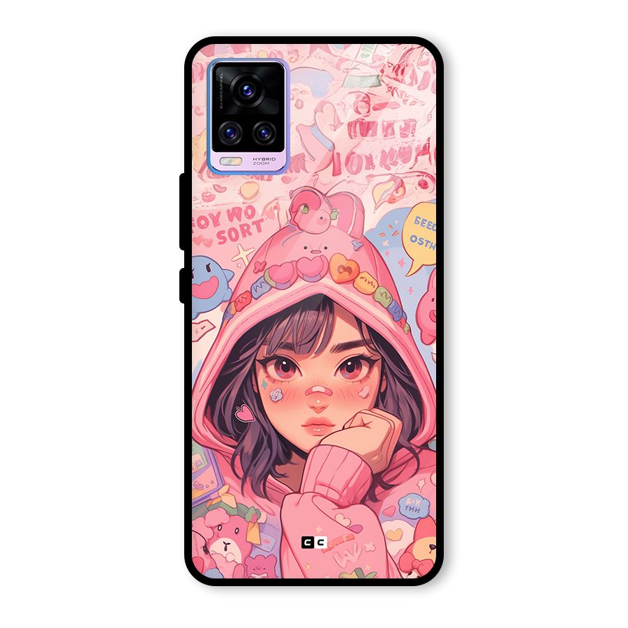 Cute Anime Girl Glass Back Case for Vivo V20 Pro