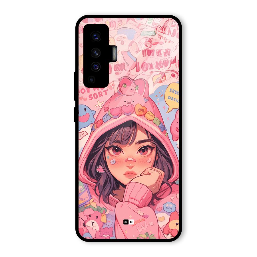 Cute Anime Girl Glass Back Case for Vivo X50