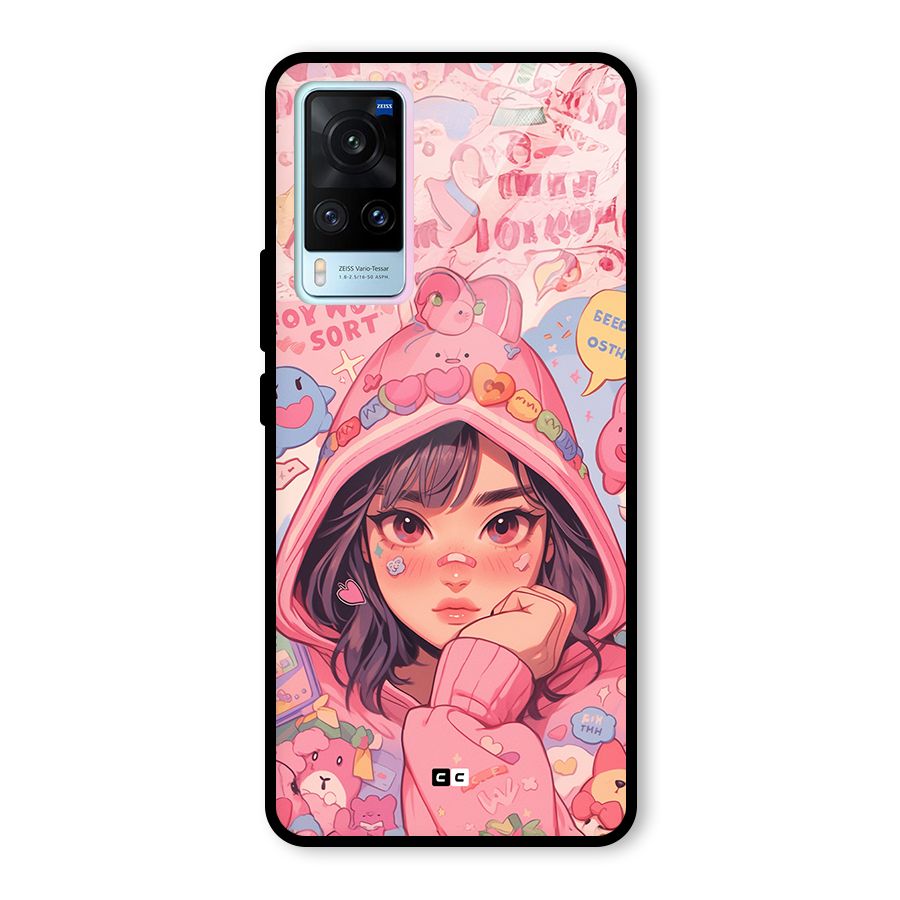 Cute Anime Girl Glass Back Case for Vivo X60