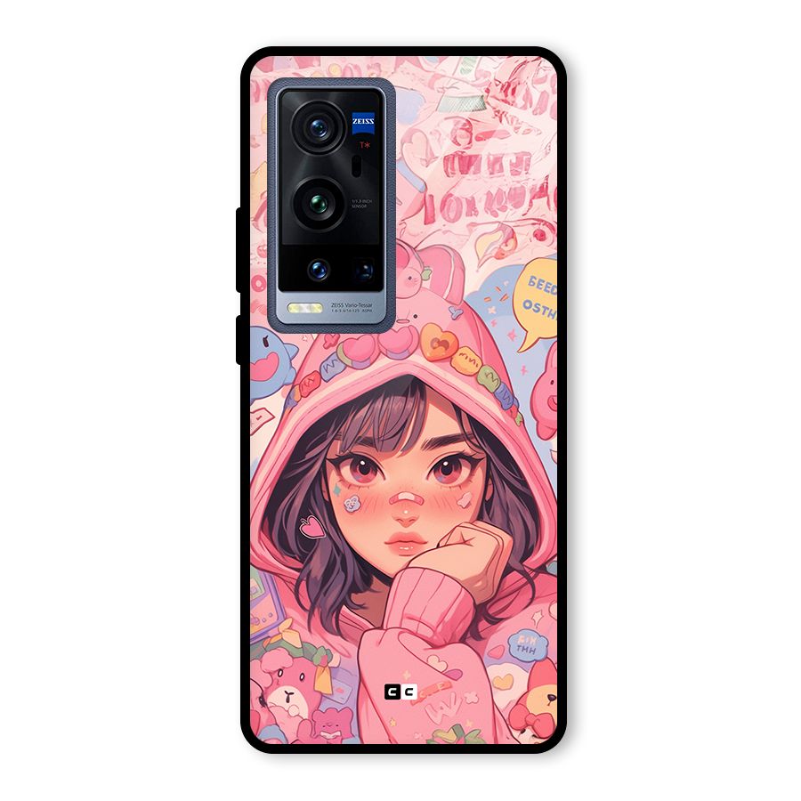 Cute Anime Girl Glass Back Case for Vivo X60 Pro Plus