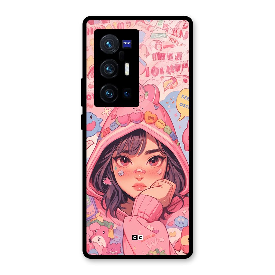 Cute Anime Girl Glass Back Case for Vivo X70 Pro Plus