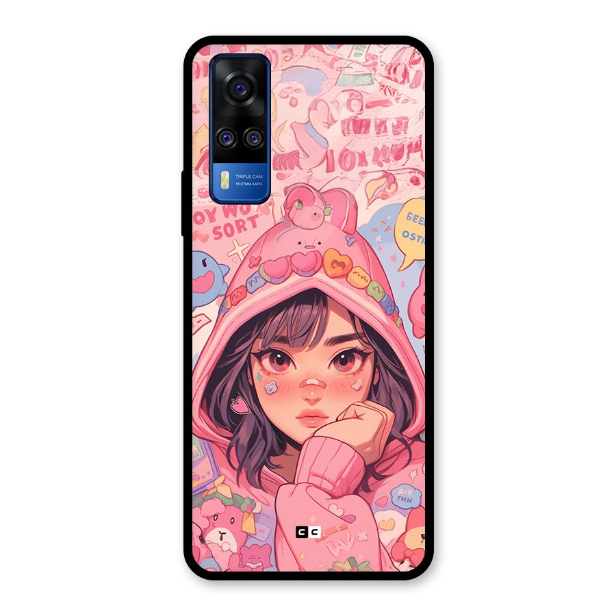 Cute Anime Girl Glass Back Case for Vivo Y31