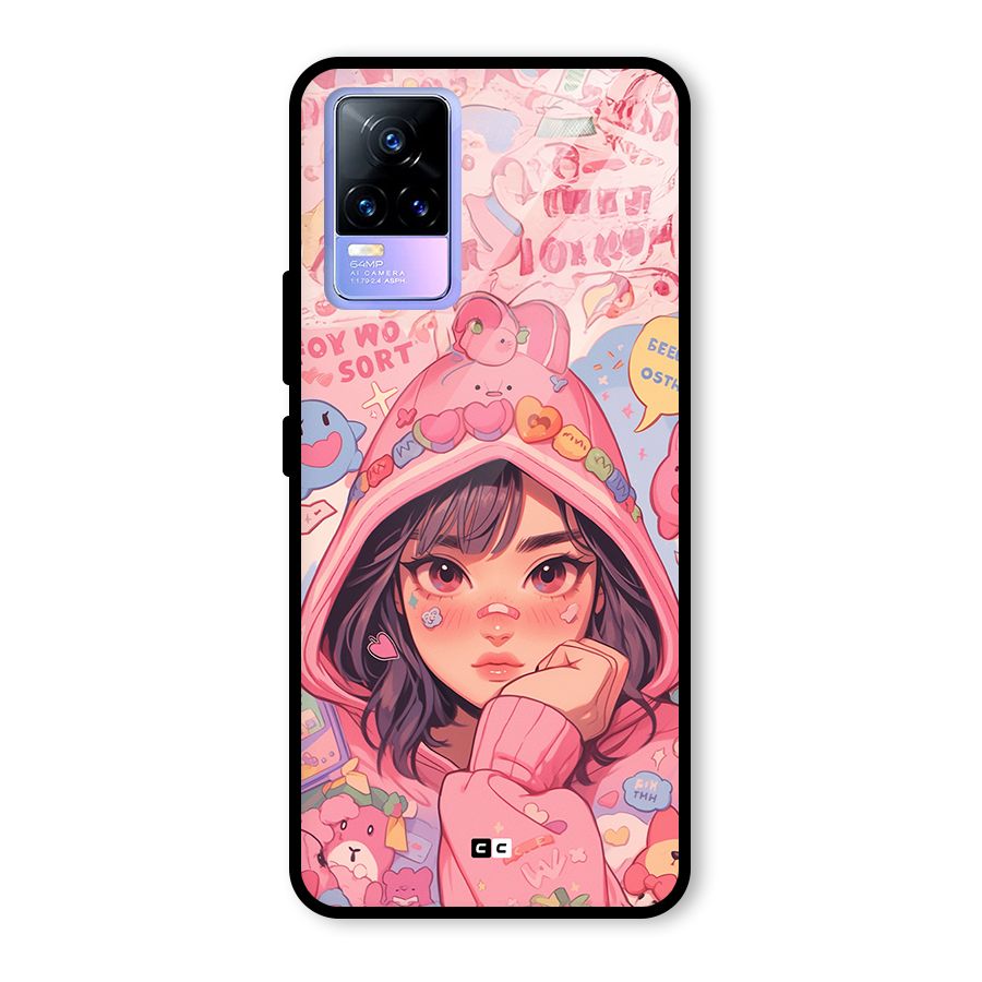 Cute Anime Girl Glass Back Case for Vivo Y73