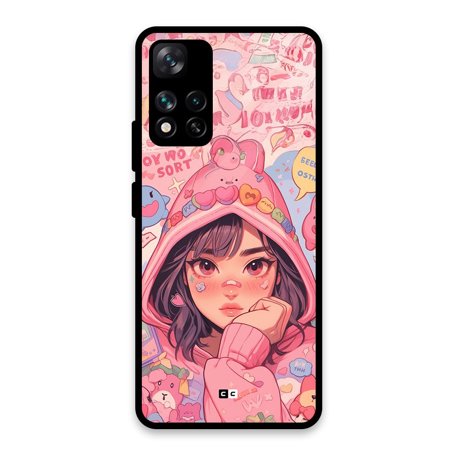 Cute Anime Girl Glass Back Case for Xiaomi 11i HyperCharge 5G
