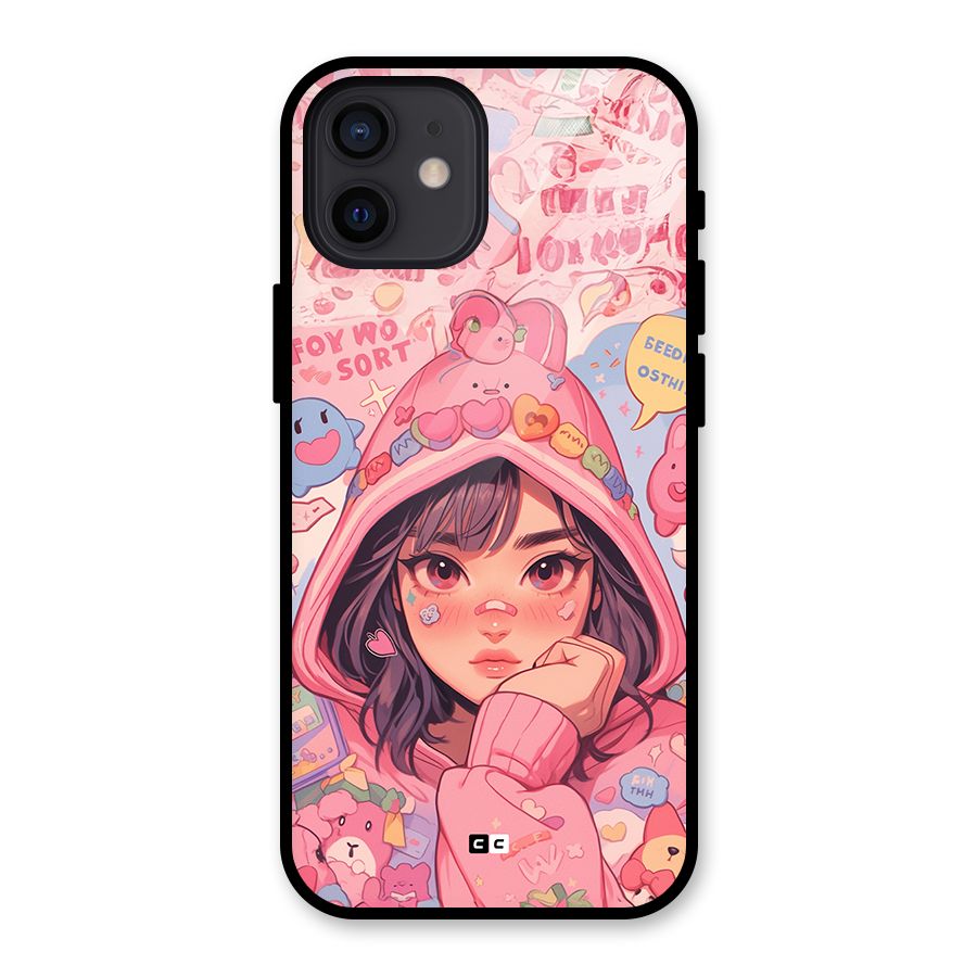 Cute Anime Girl Glass Back Case for iPhone 12