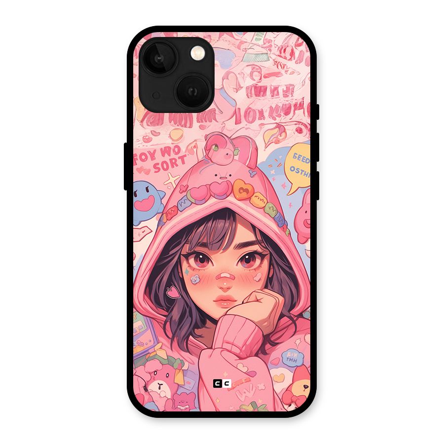 Cute Anime Girl Glass Back Case for iPhone 13