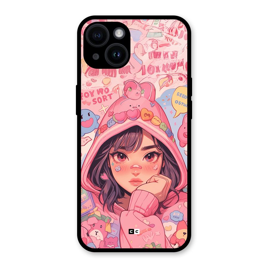 Cute Anime Girl Glass Back Case for iPhone 14