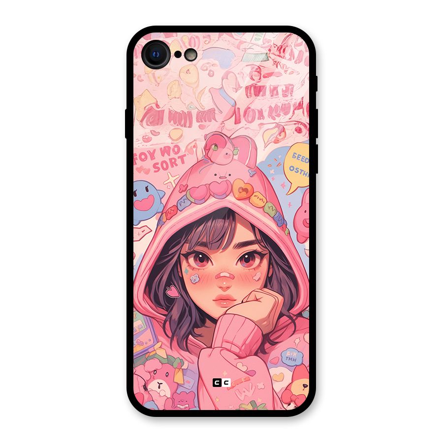 Cute Anime Girl Glass Back Case for iPhone 7