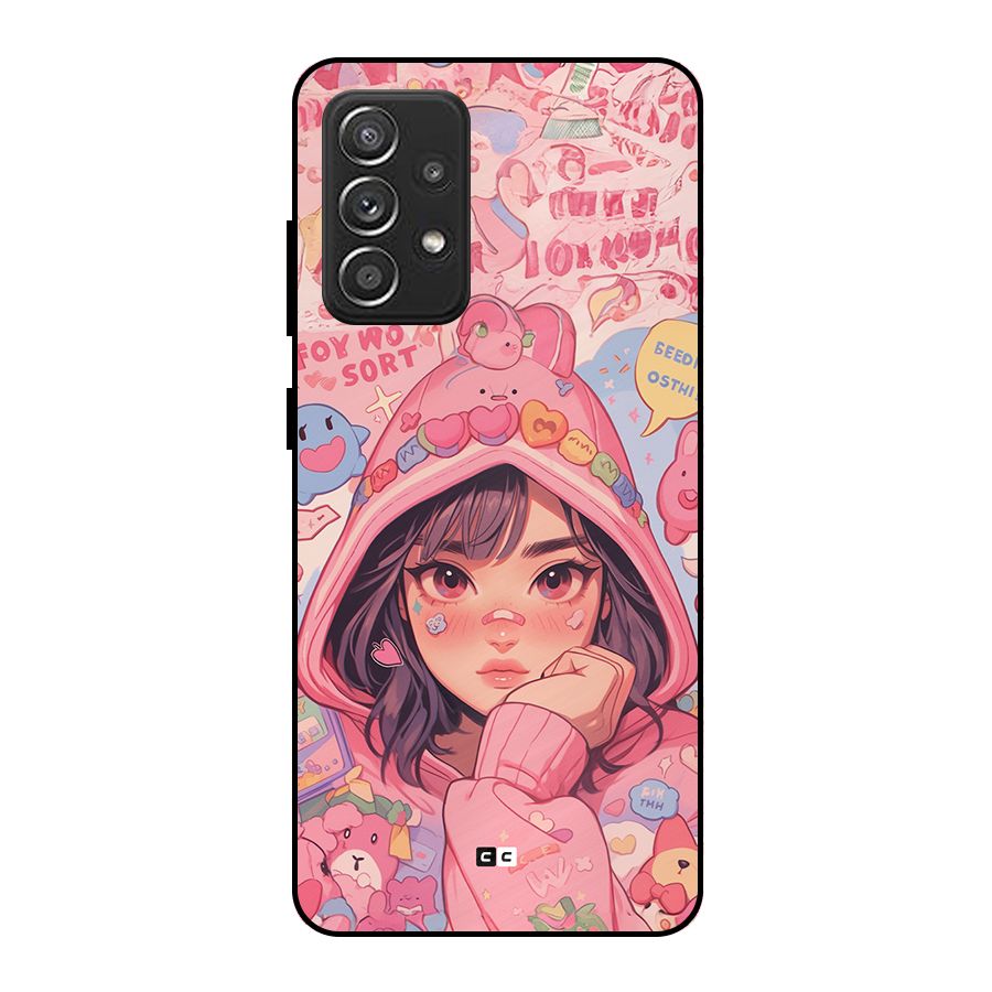 Cute Anime Girl Metal Back Case for Galaxy A52s 5G